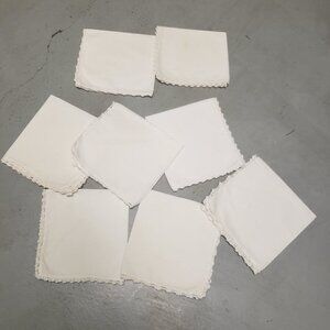 Napkins Loop Edge set of 8 cream cloth Napkin 14"× 14" vintage